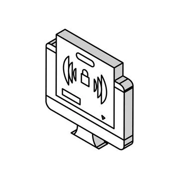 Computer password hacking isometric icon vector illustration イラスト素材