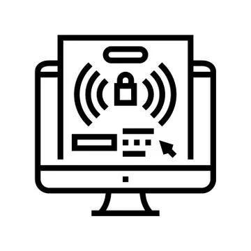 Computer password hacking line icon vector illustration Stock-Illustration