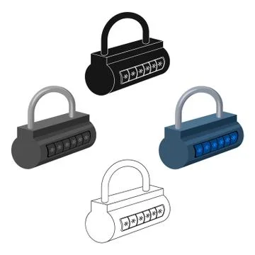 Computer password icon in cartoon style isolated on white background. Hackers Stock-Illustration