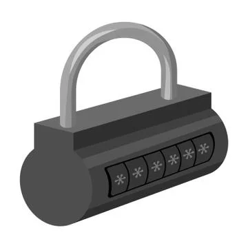 Computer password icon in outline style isolated on white background. Hackers イラスト素材
