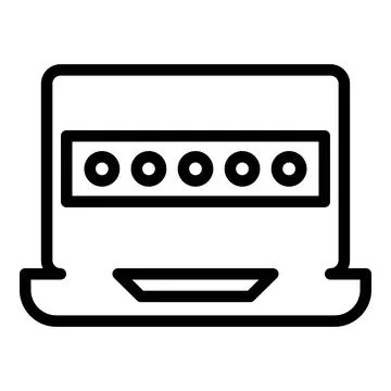 Computer password icon outline vector. Login access Stock Illustration