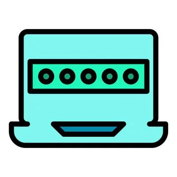 Computer password icon vector flat Stock Illustration