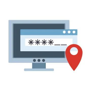 Computer with password 스톡 일러스트