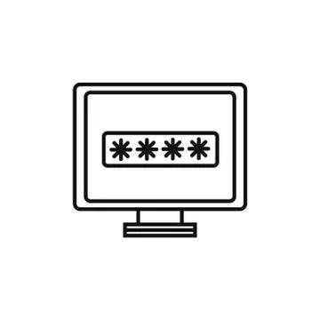 Computer password technology internet line style イラスト素材