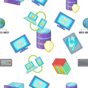 Computer pattern, cartoon style Illustrazione stock