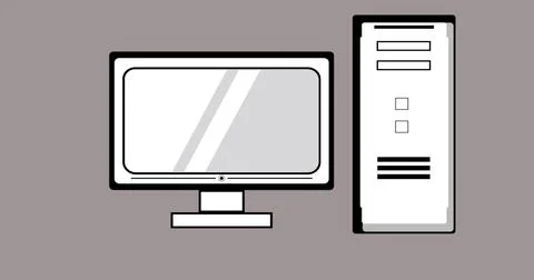 Computer (PC) abstract illustration design icon desktop in high resolution... Illustrazione stock