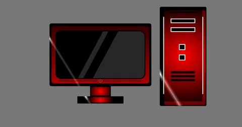 Computer (PC) abstract illustration design icon desktop in high resolution... Illustrazione stock