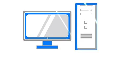 Computer (PC) abstract illustration design icon desktop in high resolution... Illustrazione stock