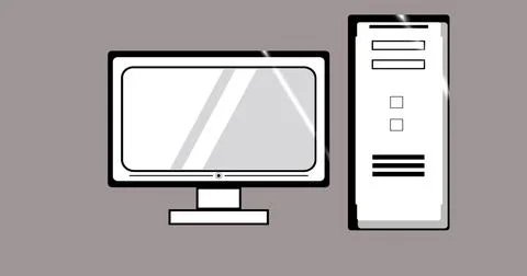 Computer (PC) abstract illustration design icon desktop in high resolution... Illustrazione stock
