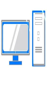 Computer (PC) abstract illustration design icon desktop in vertical high-re.. Illustrazione stock