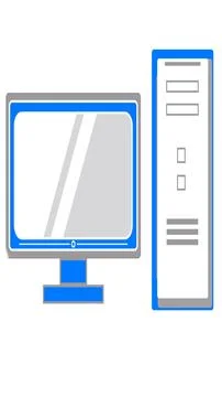 Computer (PC) abstract illustration design icon desktop in vertical high-re.. 스톡 일러스트