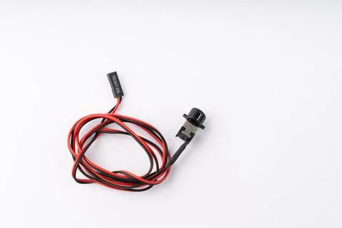 Computer PC Case Reset Switch Button and Cable for DIY Builds Stock Photos