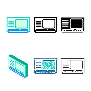 Computer pc concepts retro gadget color icon vector Stock Illustration