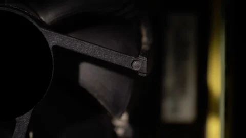 Computer pc cooler fan turn on and off. Electronic cooling device of cpu. Video stock 129267176