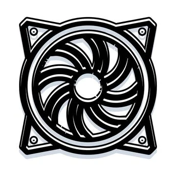 Computer pc cooling fan hardware icon design Stock Illustration