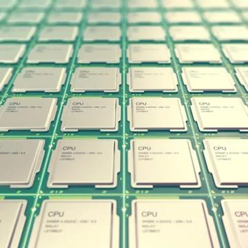 Computer PC CPU chip electronics industry concept, close-up viewmodern 스톡 일러스트