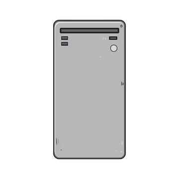 Computer pc desktop case modern technology device Illustrazione stock