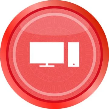 Computer pc icon button . Trendy flat style sign isolated on white background 스톡 일러스트