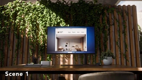 Computer PC Mockup - Concrete Workspace - 6-SET AE Template  After Effects	Stock