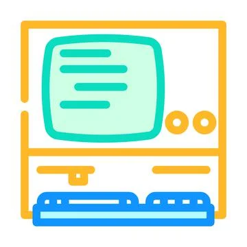 Computer pc old gadget color icon vector illustration Stock Illustration