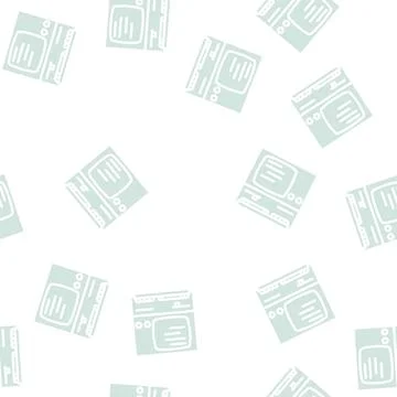 Computer pc old gadget glyph vector seamless pattern Stock Illustration