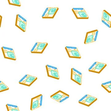 Computer pc old gadget isometric icon seamless pattern Illustrazione stock