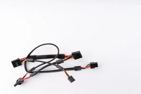 Computer PC Power Cable with Multiple Molex Connectors Stock Photos