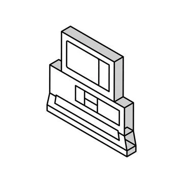 Computer pc retro device isometric icon vector illustration Stock Illustration
