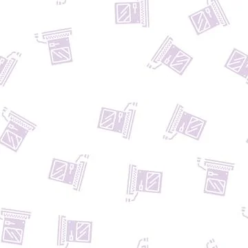 Computer pc retro gadget glyph seamless pattern Stock Illustration