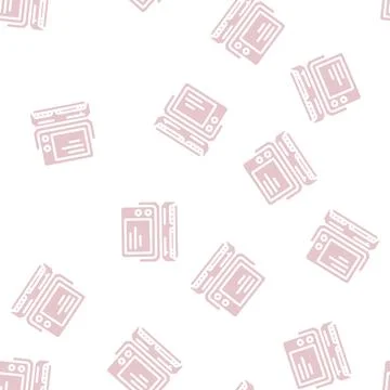 Computer pc retro gadget glyph vector seamless pattern Stock Illustration