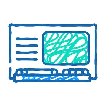Computer pc retro gadget icon doodle illustration 스톡 일러스트