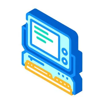 Computer pc retro gadget isometric icon vector illustration 스톡 일러스트