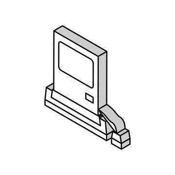 Computer pc retro gadget isometric icon vector illustration Stock Illustration