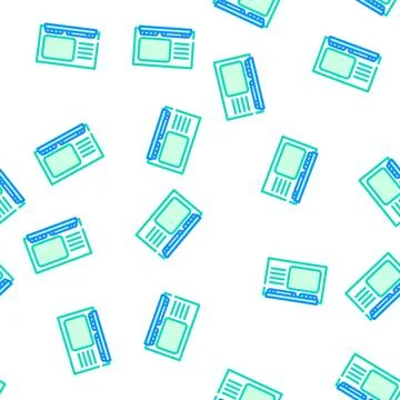 Computer pc retro gadget vector seamless pattern Stock Illustration