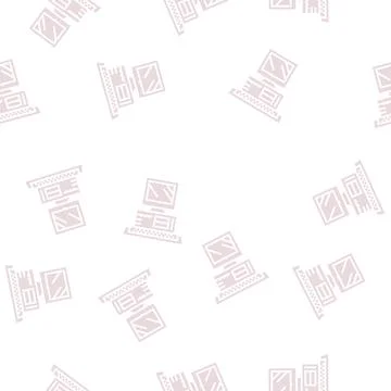 Computer pc technology glyph seamless pattern イラスト素材