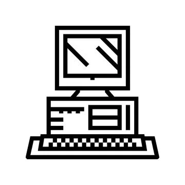 Computer pc technology line icon vector illustration 스톡 일러스트