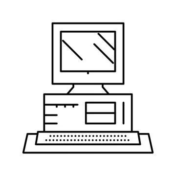 Computer pc technology line icon vector illustration Stock Illustration