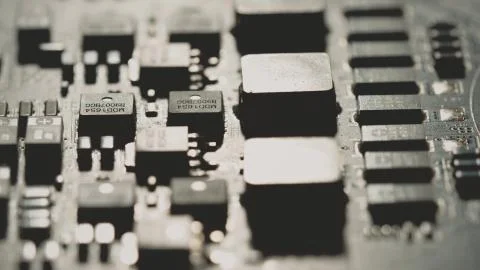 Computer PCB or printed circuit board macro Stock Photos