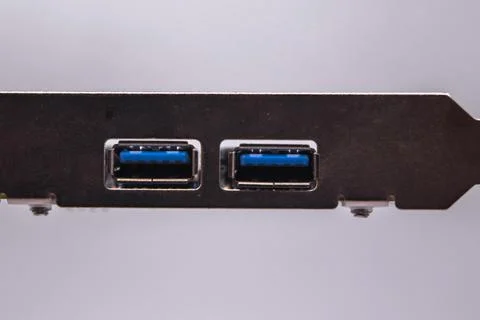 Computer PCI-E to USB 3.0 Expasion Card on white background. PCI-Express card Stock Photos
