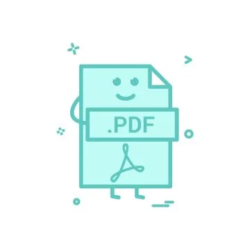 Computer pdf file format type icon vector design Stock Illustration