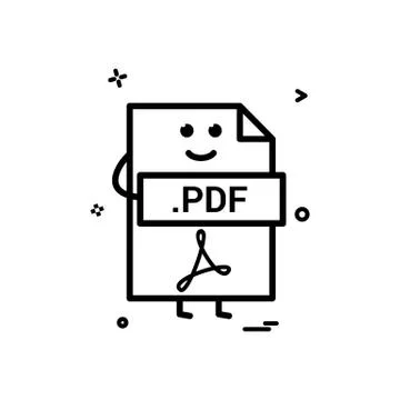 Computer pdf file format type icon vector design Illustrazione stock