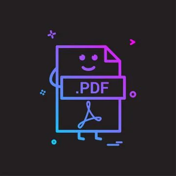 Computer pdf file format type icon vector design Stock Illustration