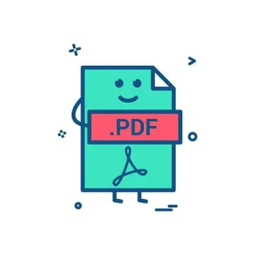 Computer pdf file format type icon vector design Illustrazione stock