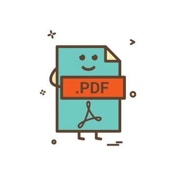 Computer pdf file format type icon vector design 库存插图
