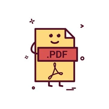 Computer pdf file format type icon vector design Stock Illustration