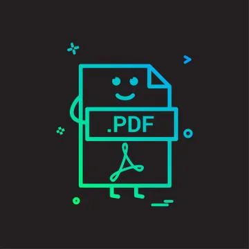 Computer pdf file format type icon vector design Ilustración de archivo