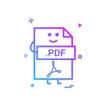 Computer pdf file format type icon vector design Stock Illustration