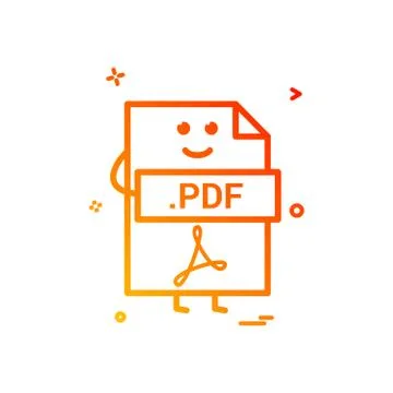 Computer pdf file format type icon vector design Stock Illustration
