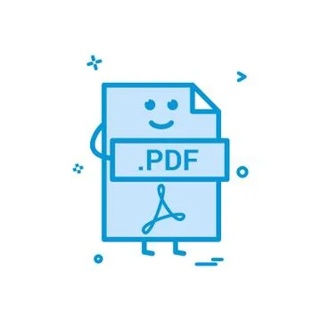 Computer pdf file format type icon vector design Stock Illustration