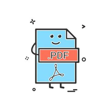 Computer pdf file format type icon vector design Stock Illustration